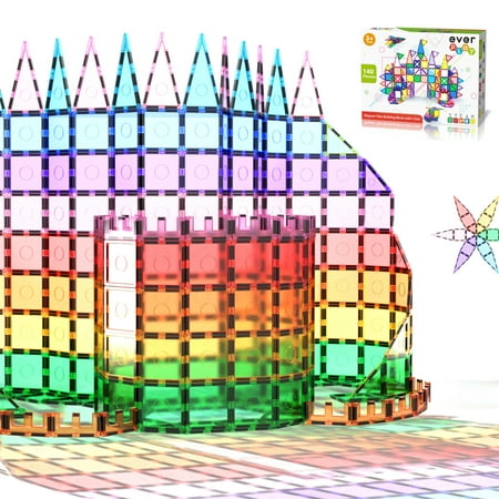 UPC: 0817338026912 | Everplay 140pcs Magnetic Tile Everplay 140pcs Magnetic Tile Set Multicolor