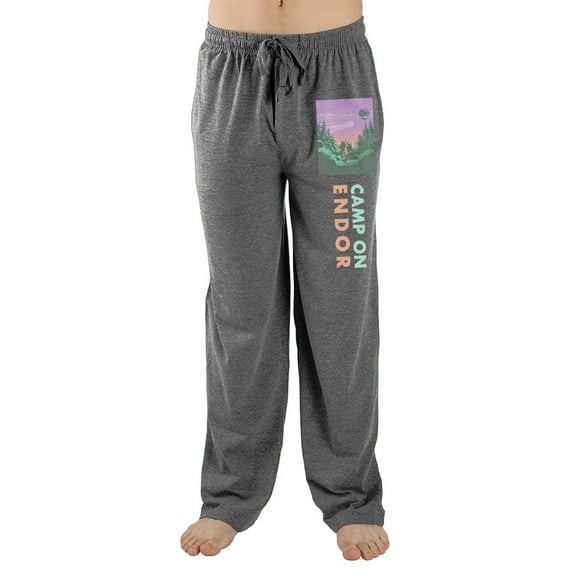 Mens Grey Star Wars Movies Camp on Endor Sleep Pajama Pants-L