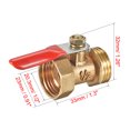 thumbnail image 2 of Válvula de bola de aire Uxcell G1/2 macho a hembra con interruptor de cierre, acoplador de tubería, tono dorado de latón, 2 piezas, 2 of 3