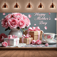 thumbnail image 6 of Pink Peony Themed Happy Mothers Day Banner Background Decor Party Supplies for Family Gatherings Photo Backdrop Decorations Tea Party Celebrations, 6 of 7