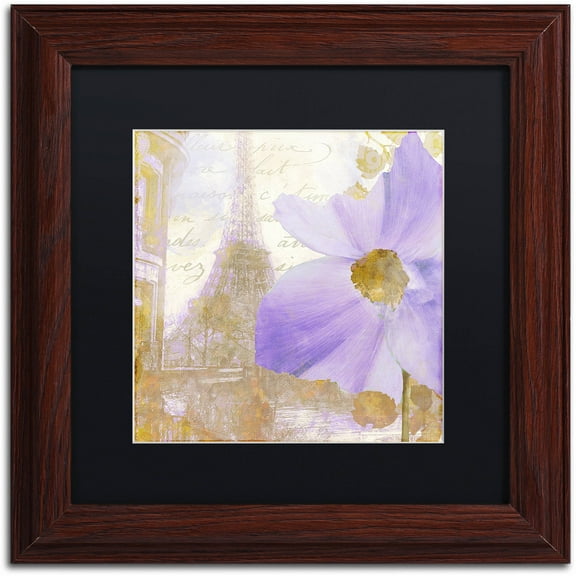 Trademark Fine Art "Purple Paris I" Canvas Art by Color Bakery Black Matte, Wood Frame