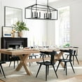 thumbnail image 4 of 8-Light Rectangle Matte Black Chandelier Lighting Modern Pendant Light Kitchen Island with Adjustable 36 inch Rod, 4 of 6
