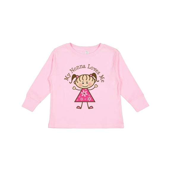 Inktastic My Nonna Loves Me Girls Long Sleeve Toddler T-Shirt