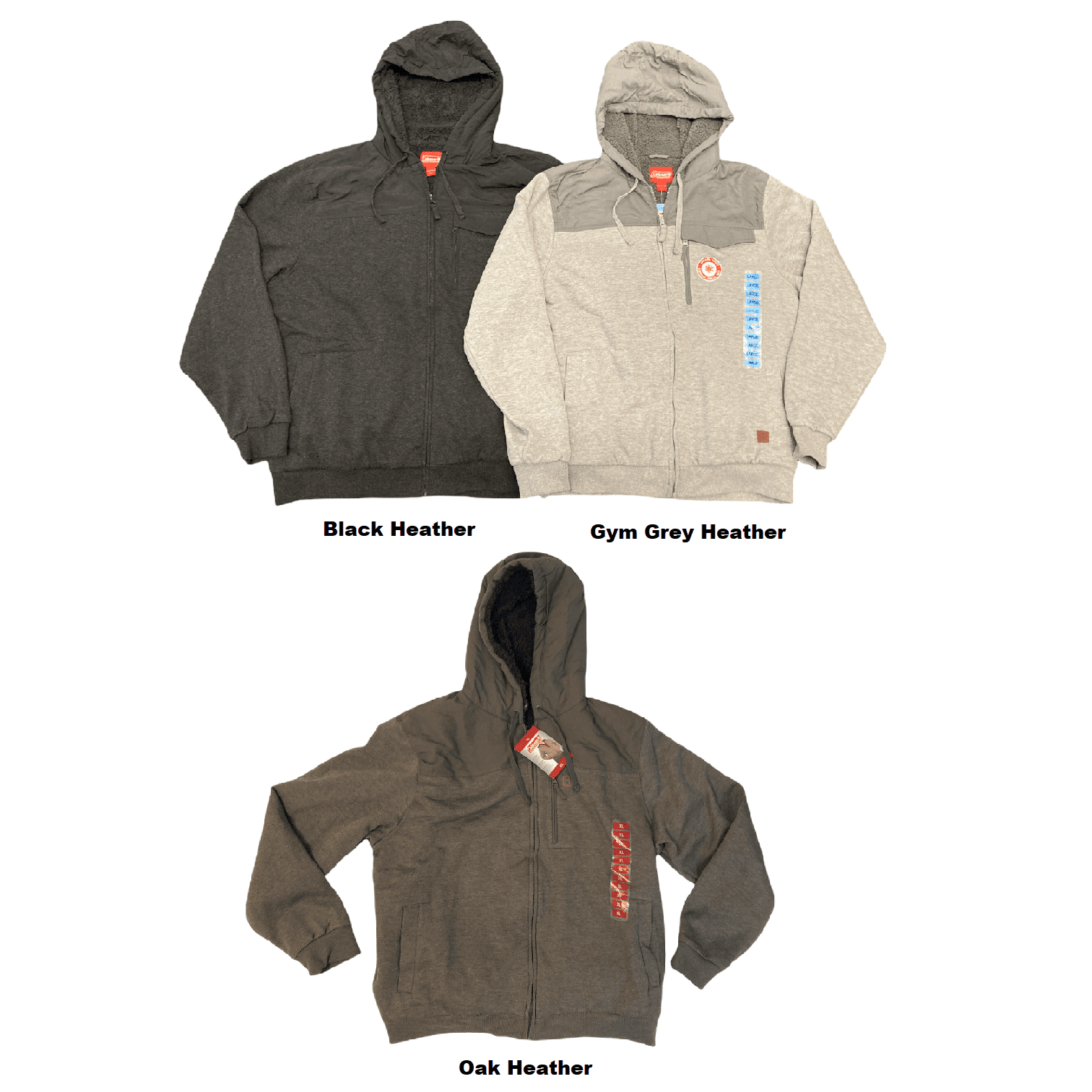 Coleman Sherpa Lined Men’s Hoodie Hooded Full-Zip Jacket