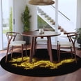 thumbnail image 3 of Round Rug 6Ft Washable Non-Slip, Dragon Flames Circle Area Rugs for Living Room Bedroom, Yellow Dragons Abstract Modern Art Indoor Floor Mats Carpet Runner for Home Decor Aesthetic, 3 of 8