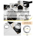 thumbnail image 6 of Black Grey Blackout Curtains 39 Inches Long for Bedroom, Geometric Gold White Hexagon Modern Thermal Insulated Room Darkening Black Out Window Curtain Panels Grommet Drapes for Living Room, 6 of 8