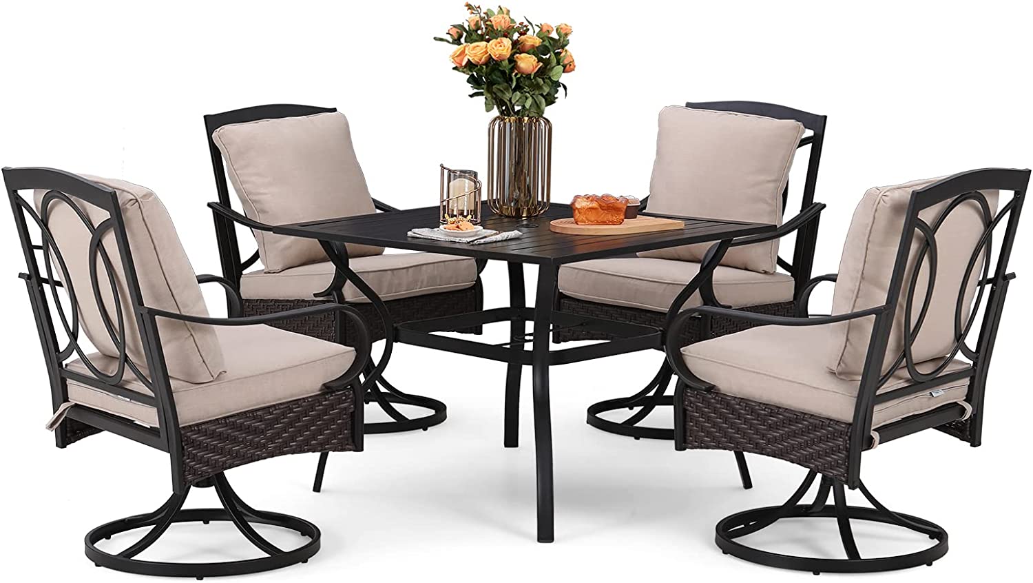 & William Patio Table and Chairs with 13ft DoubleSided Umbrella 8