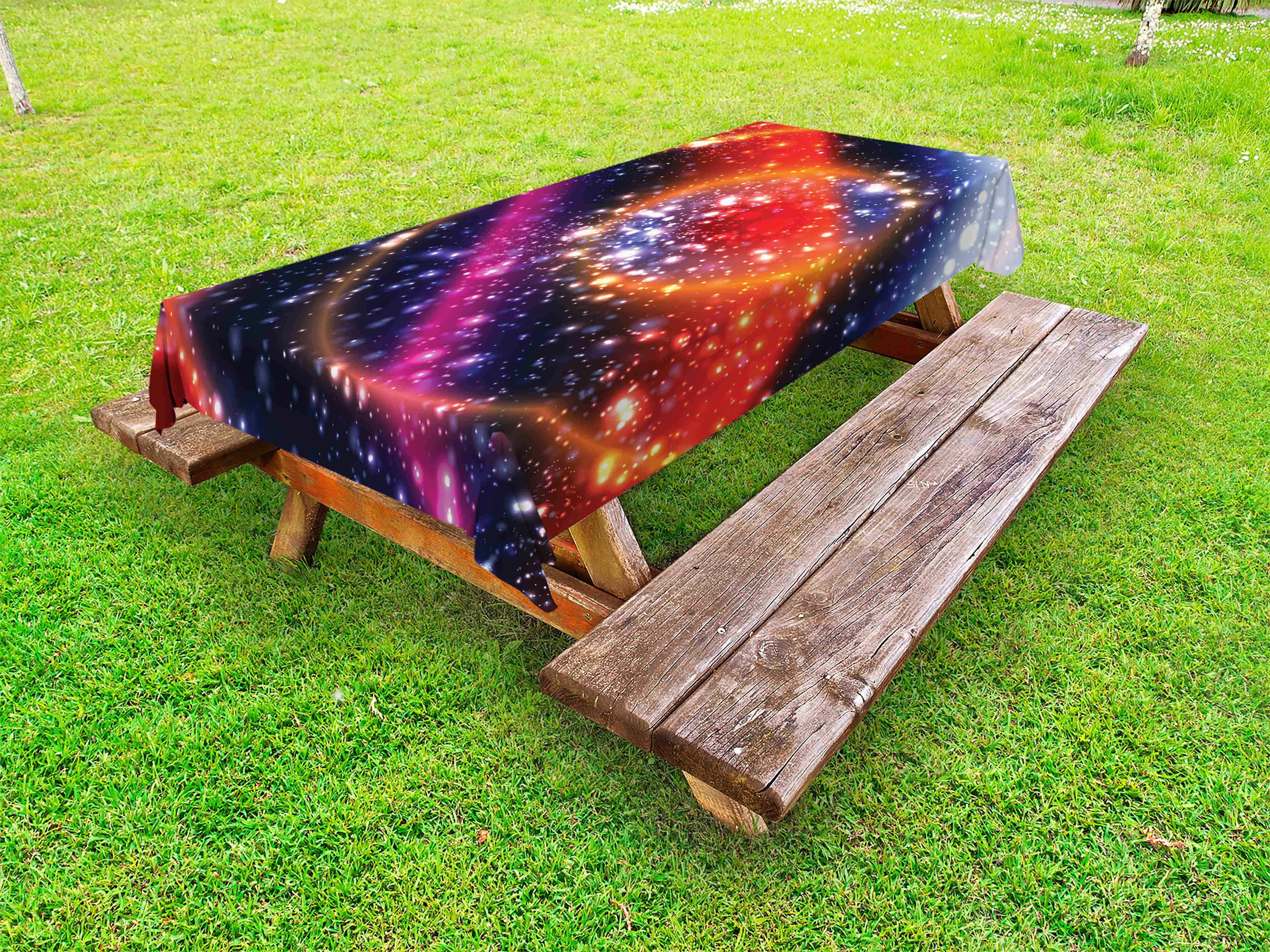 Space Outdoor Tablecloth, Apocalyptic Cosmos Design Circular Striped ...