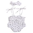 thumbnail image 2 of 2Pcs Baby Summer Wear Pineapple/Polka Dot Romper + Bowknot Headband Set, 2 of 9