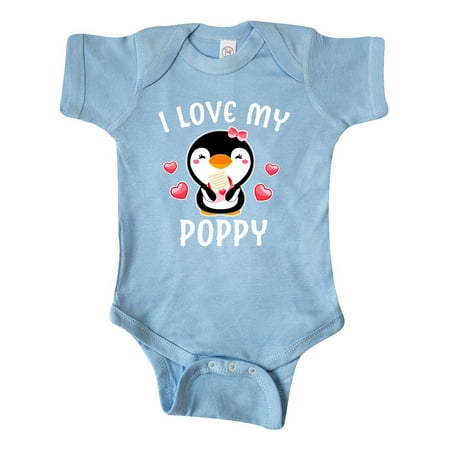 

Inktastic I Love My Poppy with Cute Penguin and Hearts Gift Baby Girl Bodysuit