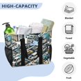 thumbnail image 5 of Cars Row on Roads Reusable Grocery Bags with Handle Side Pocket Waterproof Shopping Portable Tote, 5 of 8
