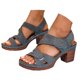 thumbnail image 3 of WILLBEST Sandalias De Playa Para Mujer, Zapatos De Verano Lisos Con Velcro, Informales, Con Punta Abierta Y Tacones Cuadrados, Cómodos, Para Playa, 3 of 6