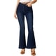 thumbnail image 5 of INSPIRE CHIC Pantalones de campana vintage de cintura alta elásticos para mujer, jeans de botón de campana, M Azul profundo, 5 of 6