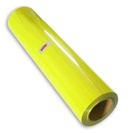 Techtongda 1yard Neon Yellow-Green PU Vinyl Cutter Plotter DIY Heating Press Transfer T-shirts Small