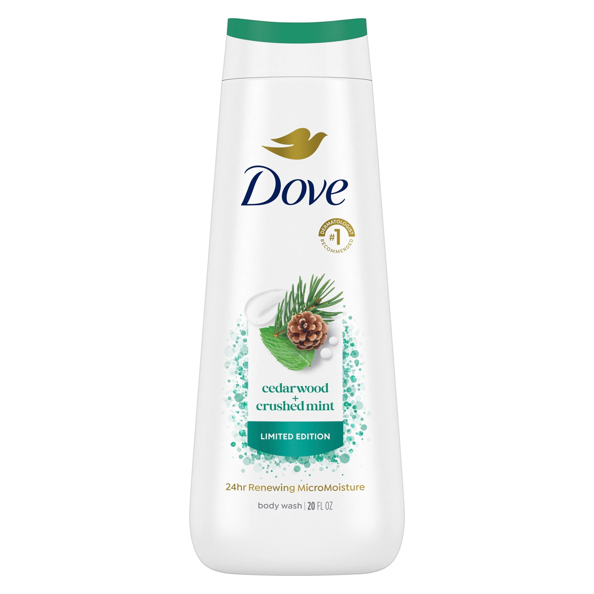 Dove Body Wash For Renewed, Healthy-Looking Skin Cedarwood & Crushed Mint Gentle Skin Cleanser With 24hr Renewing MicroMoisture ,20 fl oz