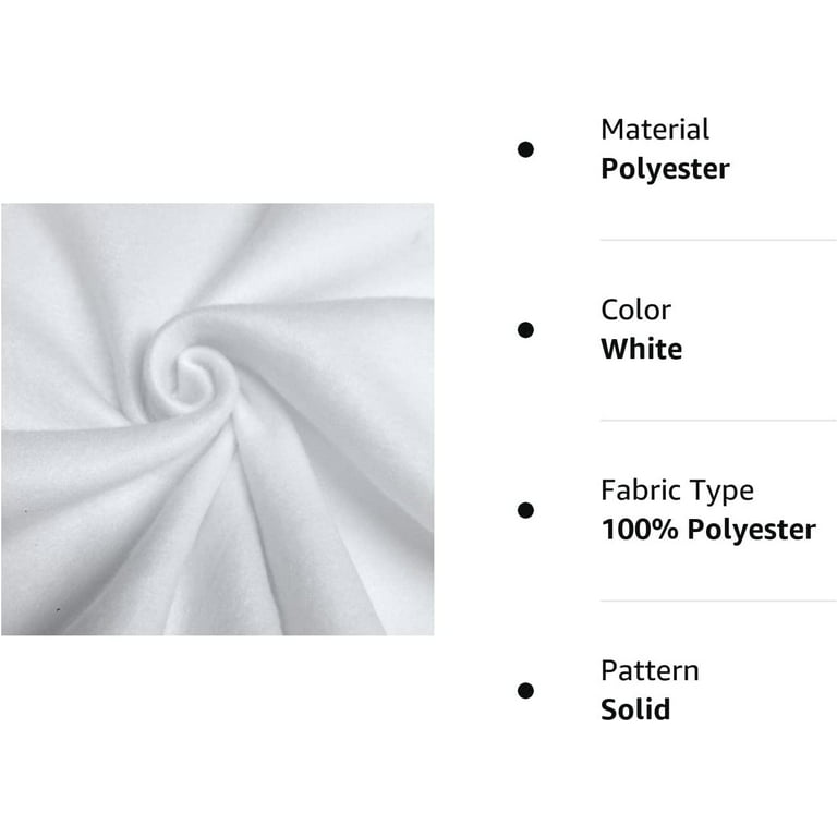 Solid Polar Fleece Fabric Anti-Pill 60 Wide By the Yard Many Colors  (White) 