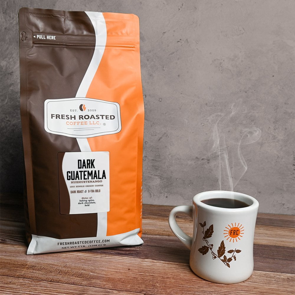 Fresh Roasted Coffee, Dark Guatemalan Coffee, Dark Roast, Drip Ground, 32 oz 2 lbs