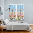 thumbnail image 5 of Curtains 84 Inches Long 2 Panels, Pink Flowers Grommets Window Treatment Curtain, Spring Floral Daisy Pastoral Botanical Sky Blue Thermal Curtains Drapes for Living Room/Bathroom, 5 of 9