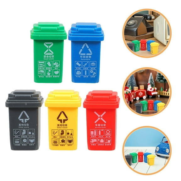 WHAMVOX 15pcs Dollhouse Mini Trash Can Mini Garbage Bin For Miniature Model Scenes Dollhouse Miniature Furniture Mini Garden Trash Can
