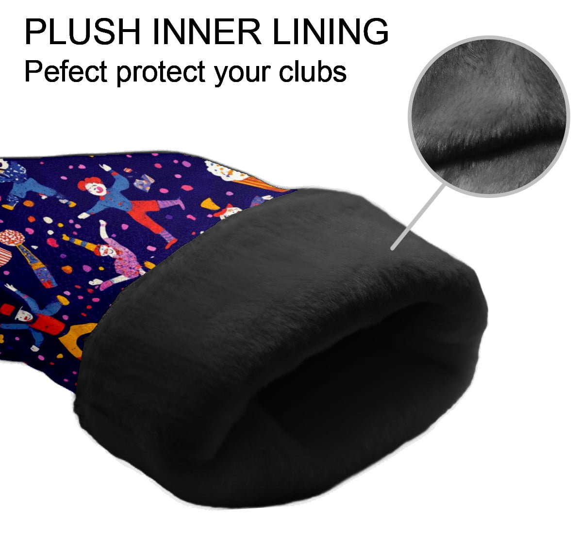 Golf Head Covers Circus Style Design for Driver, Wood & Hybrid, Premium Waterproof PU Leather with Plush Lining, Vintage Golf Gifts