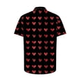 thumbnail image 4 of Men's Valentine's Day T-Shirt,Heart Printed Button Casual Short Sleeve Lapel Shirt Valentine's Day Gift for Him, 4 of 5