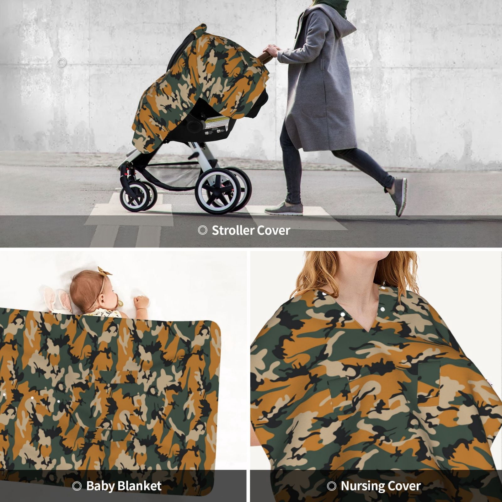 Car Seat Cover Baby - Dinosaur camouflage print Breathable Infant Car Seat Cover for Baby Carseat, Lightweight Comfort Baby Essentials Must Haves Newborn Stuff for Girl Boy