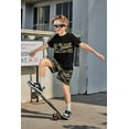 thumbnail image 3 of Arshiner Boys Camo Print Short Sleeve T Shirt and Shorts Set 2-Piece Black Outfit for Kids 9-10 Years, 3 of 7