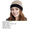 thumbnail image 7 of Mosey Women Winter Cap Baggy Contrast Color Elastic Anti-slip Regular Fit Warm Knitted Soft Cold Resistant Lady Beanie Outdoor Hat, 7 of 7