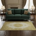 thumbnail image 2 of HomeRoots 678894 5 x 8 ft. Gold Ivory & Gray Oriental Traditional Washable Machine Made Rectangle Area Rug with UV Protection, 2 of 9