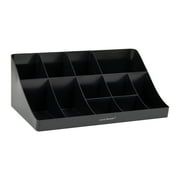 Mind Reader Cup and Condiment Station, Countertop Organizer, 17.87L x 9.5W x 6.62H, Black