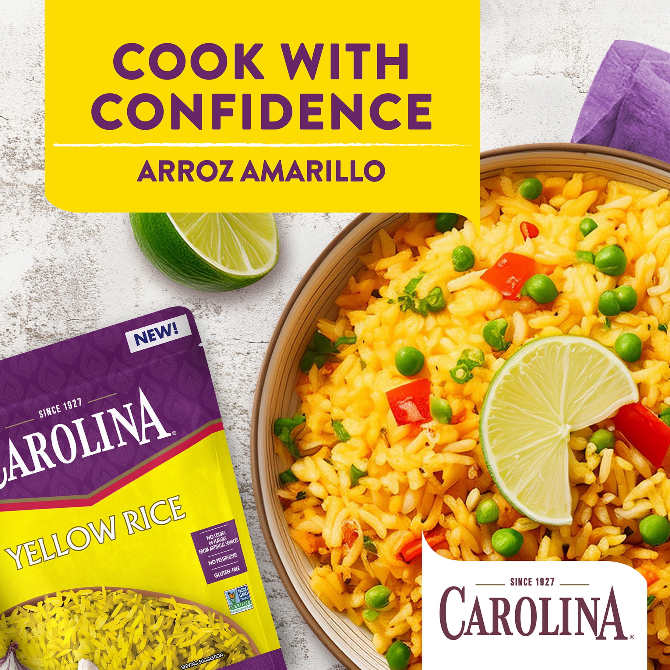 (6 pack) Carolina Ready-to-Eat Yellow Microwavable Rice, Gluten Free, 8.8 oz Pouch