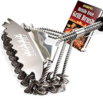 Details about   Grill Brush Bristle Free Prof Best Safe BBQ Cleaner with Extra Wide Scraper 