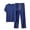 Blue, variant on Men's Pajamas Cotton 2 Piece Short Sleeve T-shirt and Drawstring Long Pant Sets Soft Summer Pjs Sleepwear