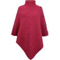 thumbnail image 1 of LinYooLi Poncho Cape en Tricot pour Femmes avec Boutons Latéraux, 1 of 5