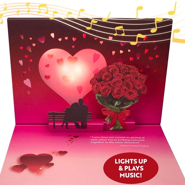 Tarjeta Pop Up 100 GREETINGS Unchained Melody con luces y música