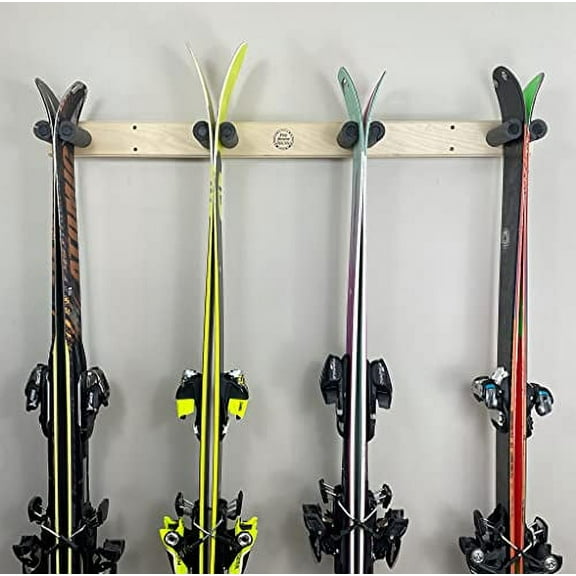 Ski Wall Rack Mount - 4 Vertical Sets of Skis