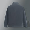 thumbnail image 4 of Fleece Jacket Men - Long Sleeve Full Zip Jacket Coat Mens Solid Color Stand Collar Chest Pocket Warm Winter Outwear (L, Gray), 4 of 4