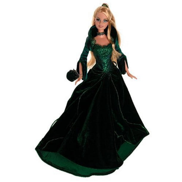 green dress christmas barbie 2004 Holiday Doll in Velvet Merchandise Sleeve Length:Sleeveless
