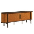 thumbnail image 2 of Modway Coralie Curved 71" Vegan Leather Oval TV Stand in Brown, 2 of 8