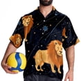 thumbnail image 4 of Leo Constellation Men's Casual Hawaiian Shirt Printed Button Down Short Sleeve Summer Beach Shirts Unisex, 4 of 6