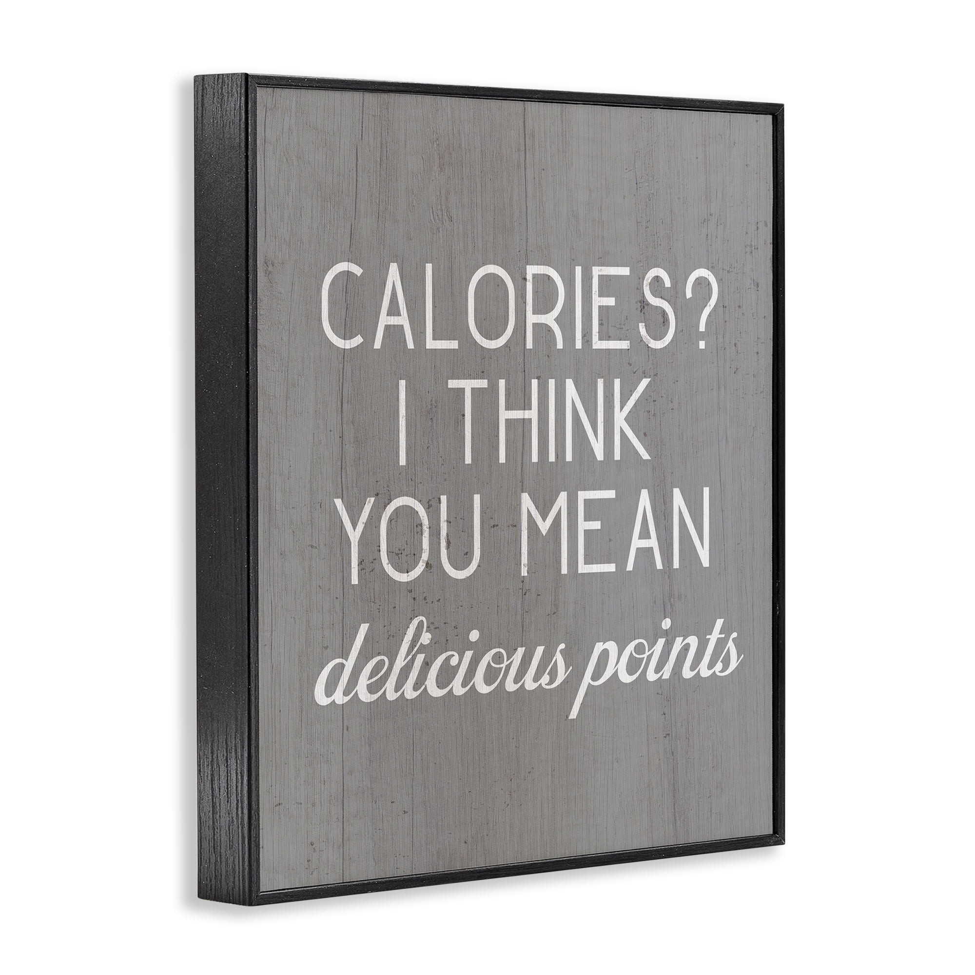 Stupell Industries Calories Delicious Points Food & Beverage Painting Black Framed Art Print Wall Art, 11 x 14