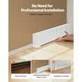 thumbnail image 5 of VEVOR Baseboard Heater Covers, Basic Series 3 ft Standard Electric Heating Unit Front Cover for Home Improvement, Heavy-duty Steel, Easy Installation for Bedroom Replacing Old Cover, White, 5 of 9