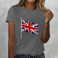 thumbnail image 2 of WREESH Womens Basic Graphic Tees Great Britain Uk Flag T-Shirts Fashion Printed Crewneck Short Sleeved Casual Top Shirt Gray, 2 of 4