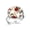 Multi 4, variant on Geen Palm Leaf Ladybugs Pattern Stainless Steel Rings for Women, Open Adjustable Ring Promise Ring Jewelry Gifts