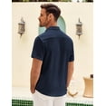 thumbnail image 4 of COOFANDY Men Button Down Shirt Short Sleeve Hawaiian Shirt Casual Button Up Shirts for Men, 4 of 6