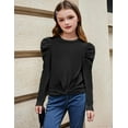thumbnail image 4 of Arshiner Girls Long Sleeve Shirt Fall Puff Sleeve Cute Tunic Dressy Tee Tops T Shirts, 4 of 6