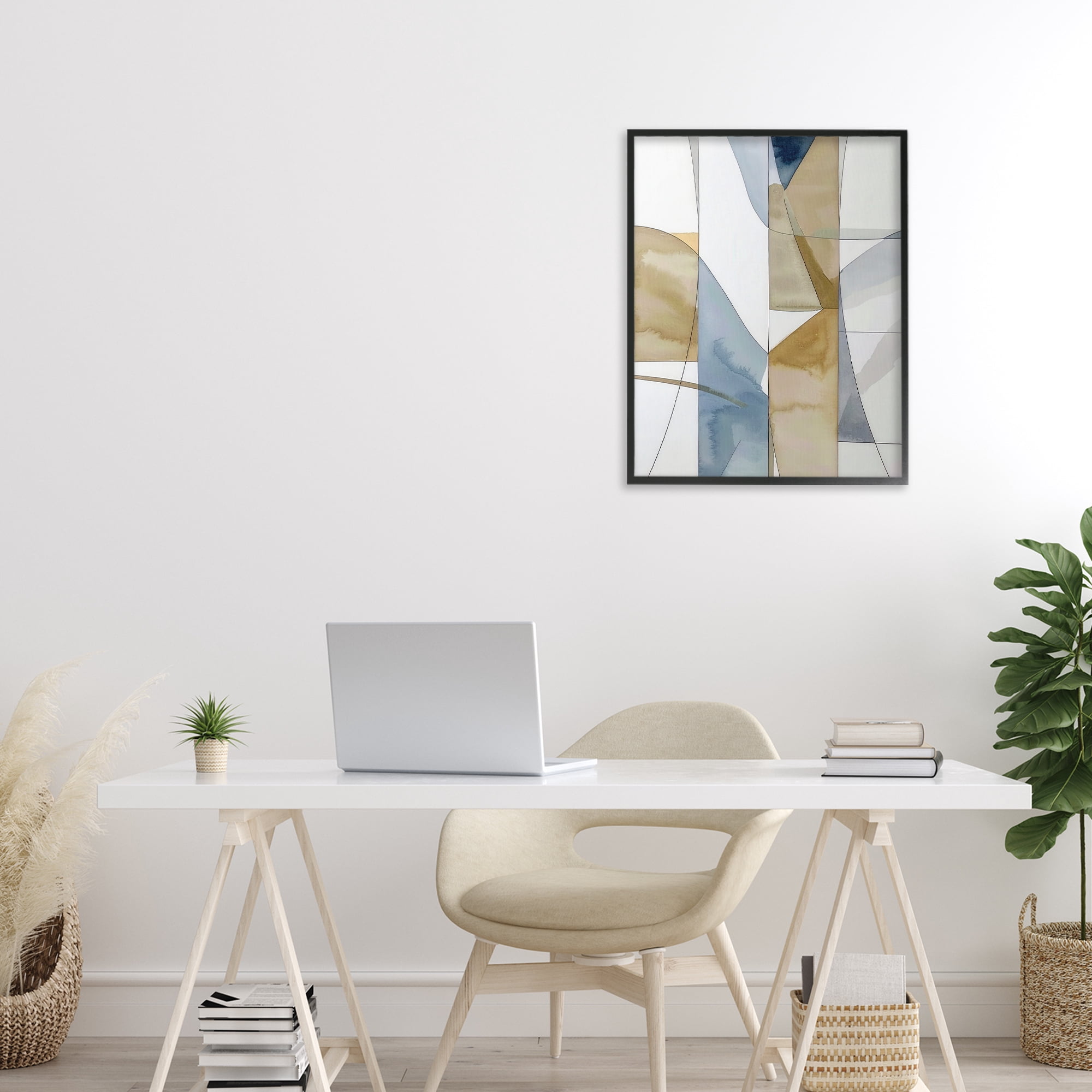 Stupell Industries Geographic Abstract Sections Black Framed Giclee Art, design by Alonza Saunders