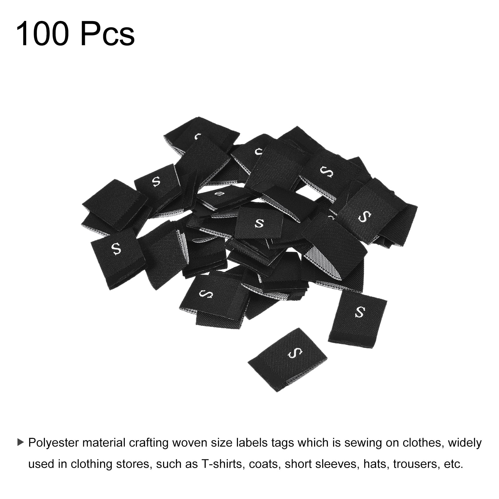 Honbay 400PCS Polyester Clothes Size Labels Tags Shirt Garment Tags  Clothing Sewing Labels Fabric Embroidered Labels for for Sew on Clothes  (White