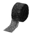 thumbnail image 1 of Unique Bargains Lace Trim 10 Yards 1.6 Inch Flower Elastic Lace Ribbons for Package Decoration Wedding Headbands Black, 1 of 5