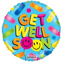18 inch Kaleidoscope Get Well Balloon Smilies Gellibean Plastic Balloons - Party Supplies Decorations